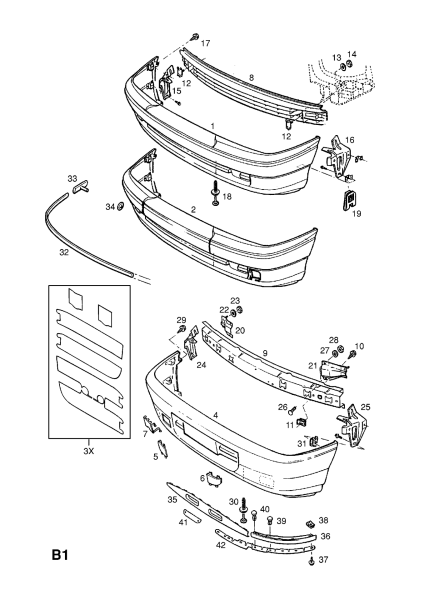 Opel Astra F Tampon Alt Lastiği Sol GM Marka