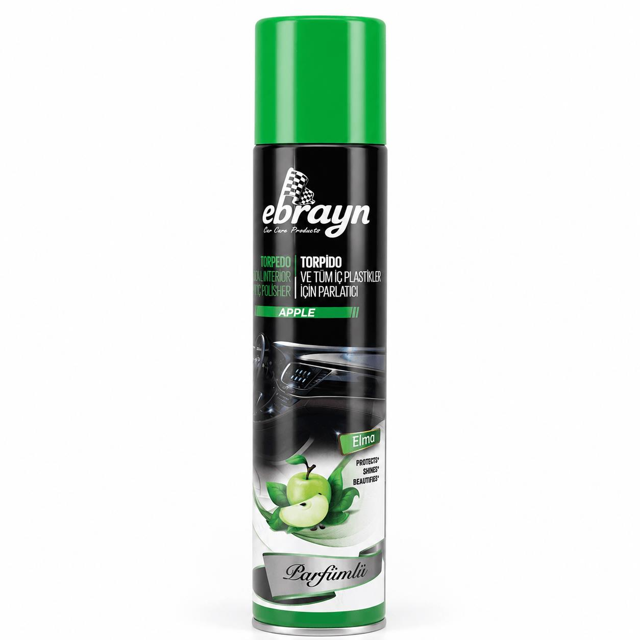 Universal Araç İçi Torpido ve Tüm Araç İçi Plastikler İçin Parlatıcı Sprey - Parfümlü Elma 300 ml