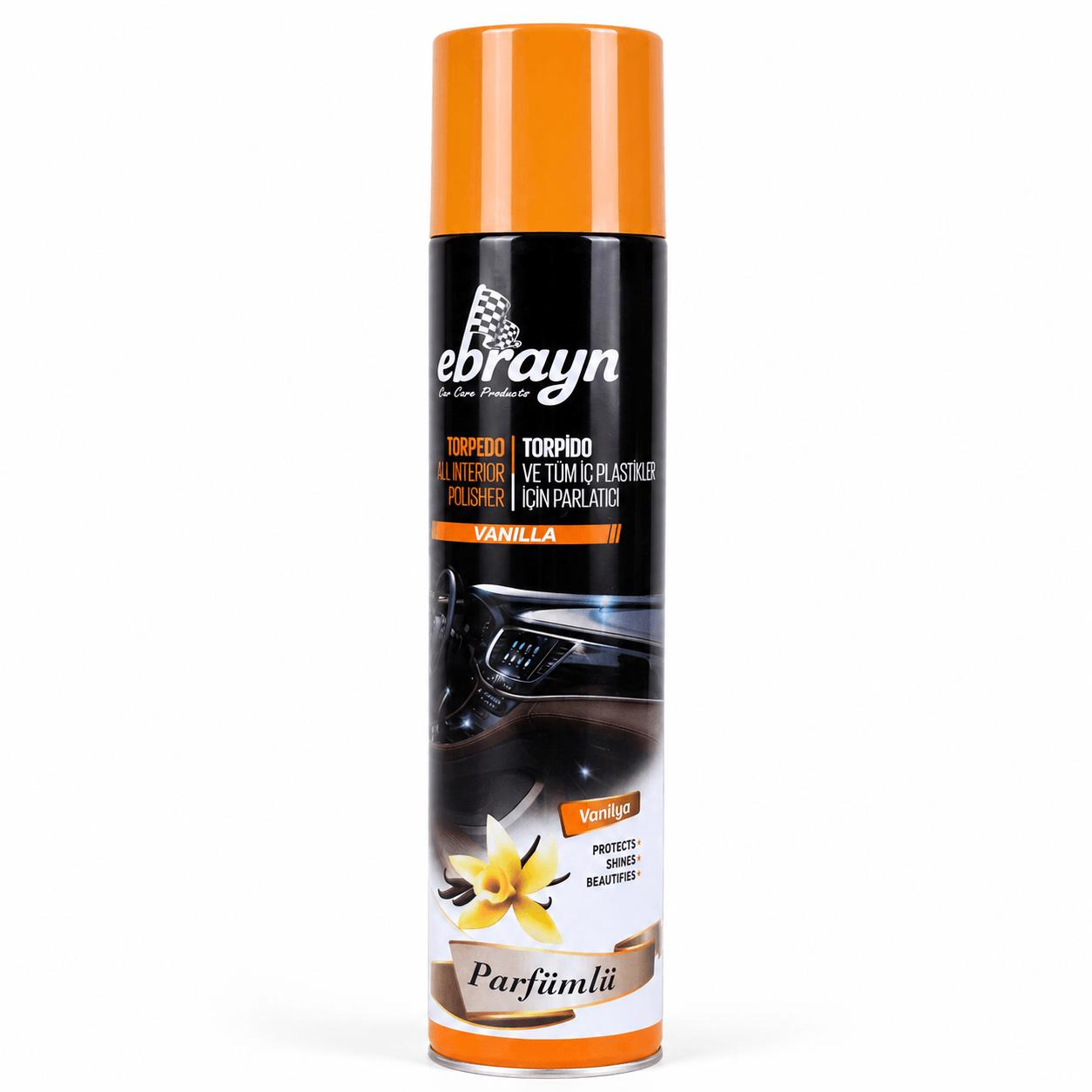 Universal Araç İçi Torpido ve Tüm Araç İçi Plastikler İçin Parlatıcı Sprey - Parfümlü Vanilya 300 ml