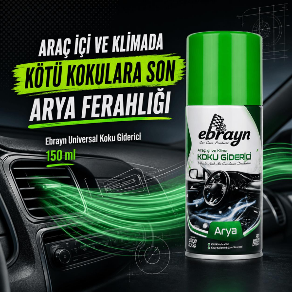 Universal Araç İçi ve Klima Koku Giderici - Parfümlü Sprey Klima Bombası Arya 150 ml