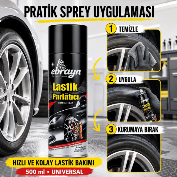 Oto Lastik ve Tampon Parlatıcı Sprey 500 ml - Universal