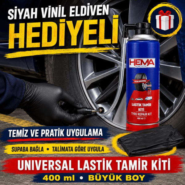 Oto Lastik Tamir Kiti - Universal Büyük Boy 400 ML