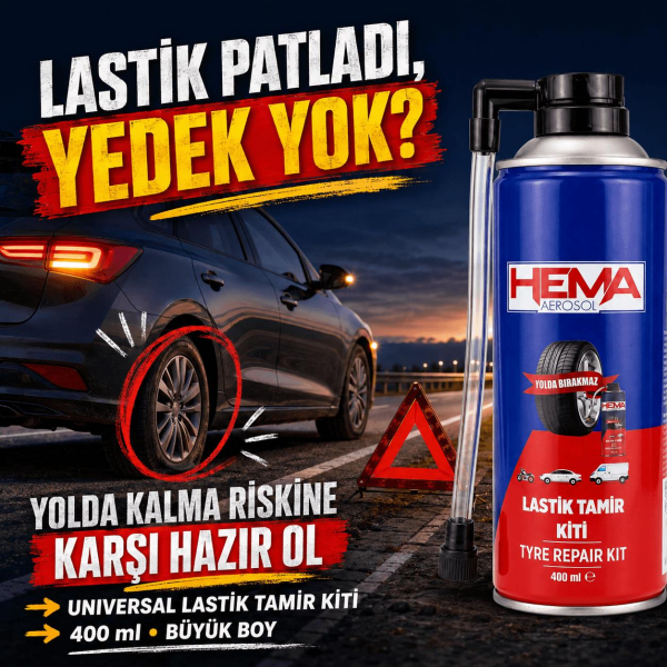 Oto Lastik Tamir Kiti - Universal Büyük Boy 400 ML