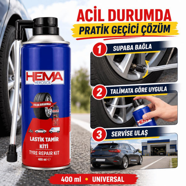 Oto Lastik Tamir Kiti - Universal Büyük Boy 400 ML