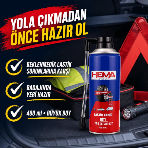 Oto Lastik Tamir Kiti - Universal Büyük Boy 400 ML